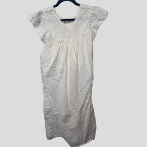 Cottagecore white Embroided cotton nightgown size : medium